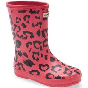 HUNTER BOOTS TODDLER PINK LEOPARD PRINT
